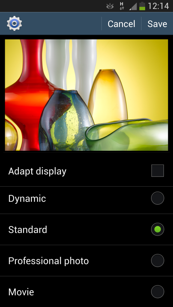 Display settings