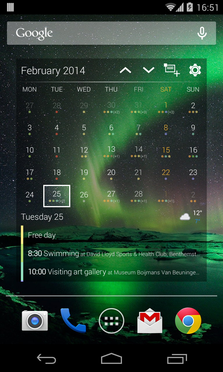 Month calendar widget holo dark