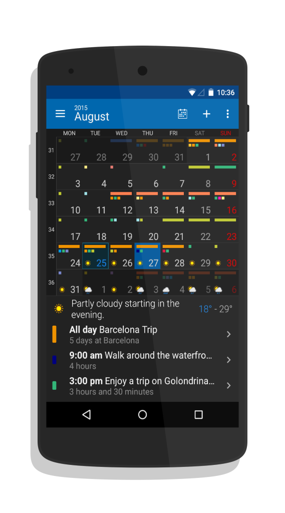 month calendar dark theme