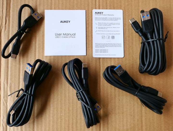 Aukey USB-C Cables - Contents