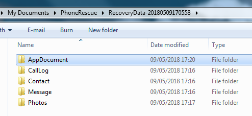 PhoneRescue - Windows Data Files