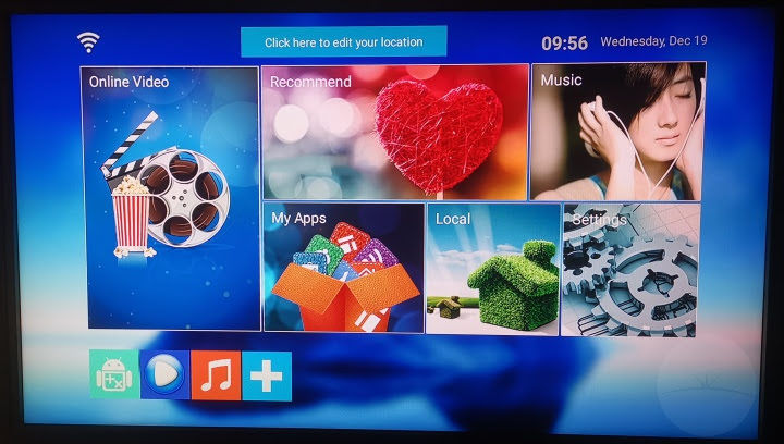 Bqeel Y1 TV Box - Home Screen