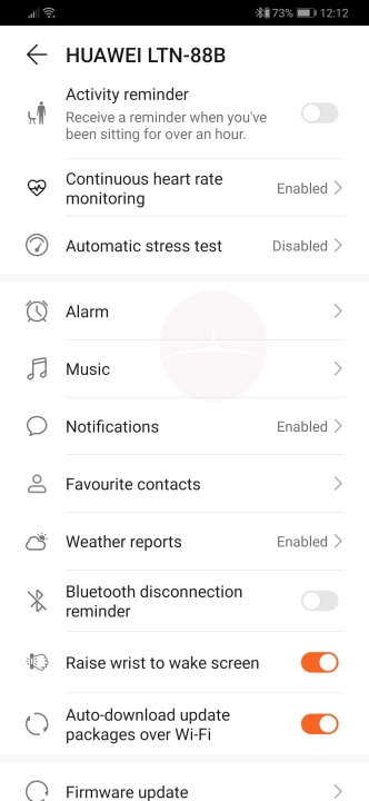 Huawei Watch GT 2 - Health App Settings