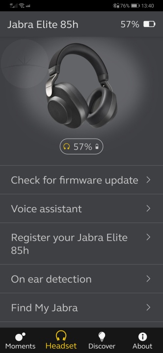 Jabra Elite 85h - App Settings